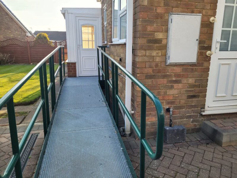 Accessible ramp leading to entrance of Coastal Village Hideaway holiday let.