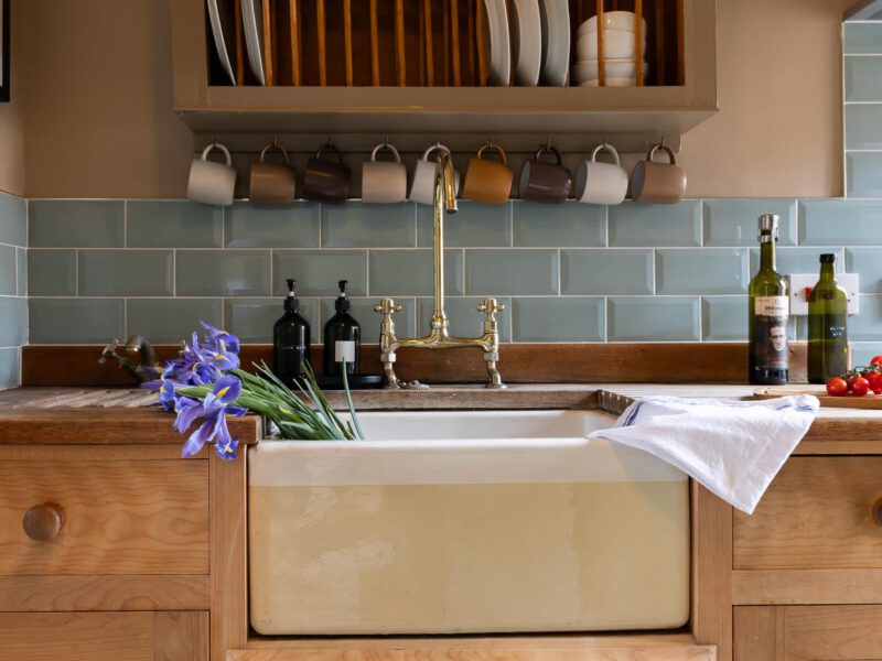 Stylish kitchen sink area at The Loft by the Bay holiday let.