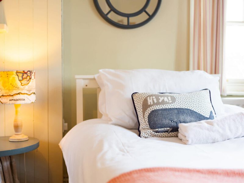 Whale-themed bedroom decor at Harbour View House, Old Town.