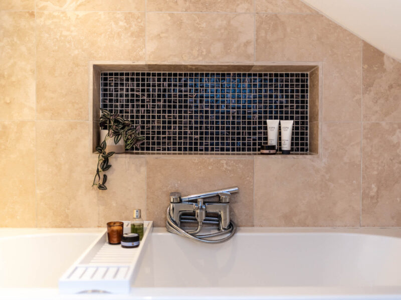 Luxury bathroom with ESPA toiletries at East Wing holiday let.