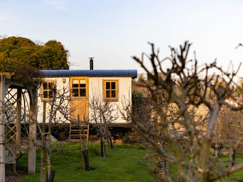 Plank Bridge shepherds hut nestled in an apple orchard, sleeps 2.