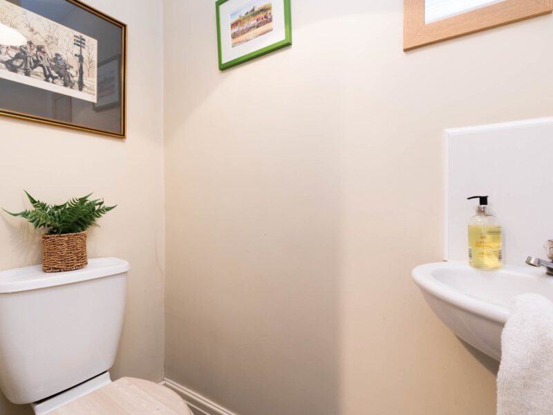 Toilet and sink in East Wing holiday let, sleeps 4.