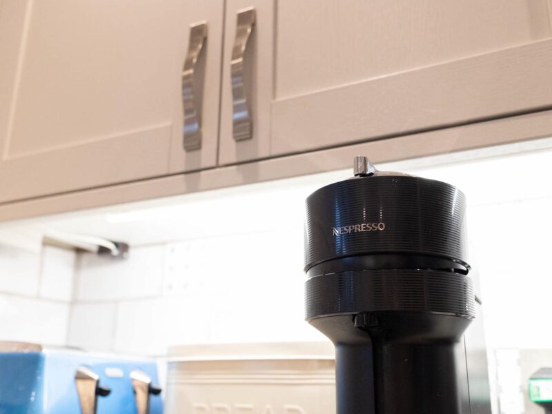 Nespresso machine in the kitchen of East Wing holiday let.